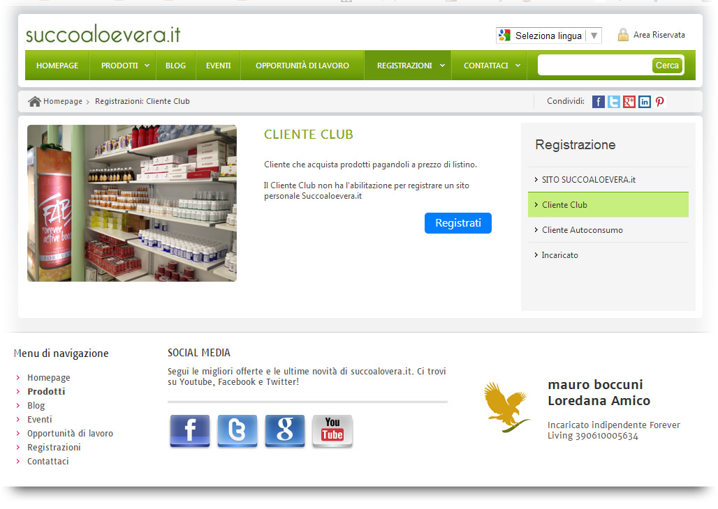 Come si diventa Cliente Club Forever Living