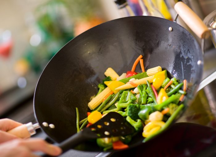 Verdure leggermente scottate nella Wok, belle da vedere, buone da mangiare!